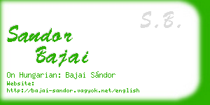 sandor bajai business card